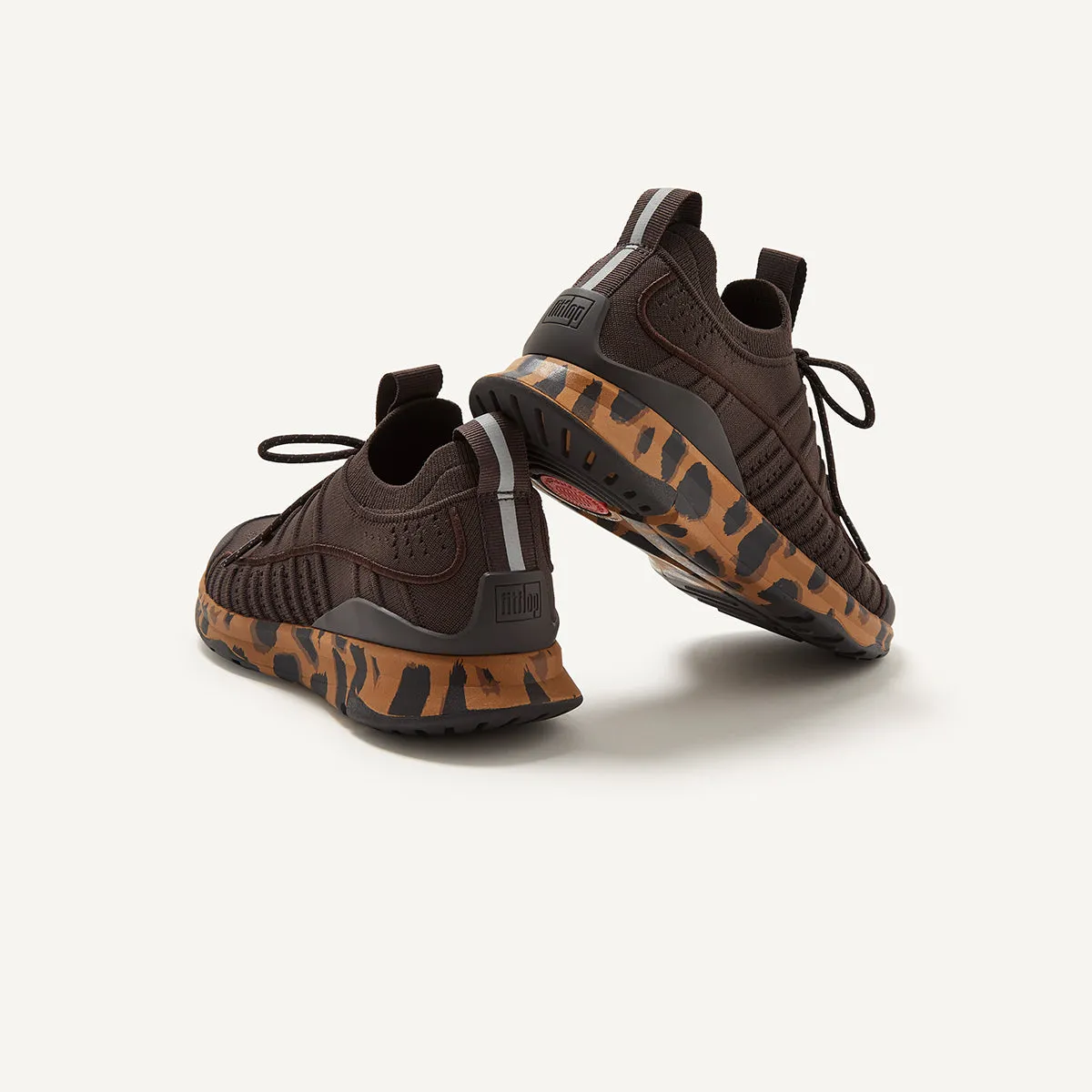 VITAMIN FF Leopard-Sole Knit Sports Trainers